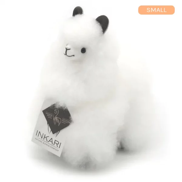 Inkari  – Alpaka Kuscheltier Small (23 cm) - Ivory White