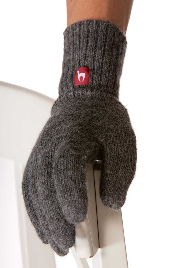 Alpaka Fingerhandschuhe UNI aus 100% Baby Alpaka - grau – Bild 6