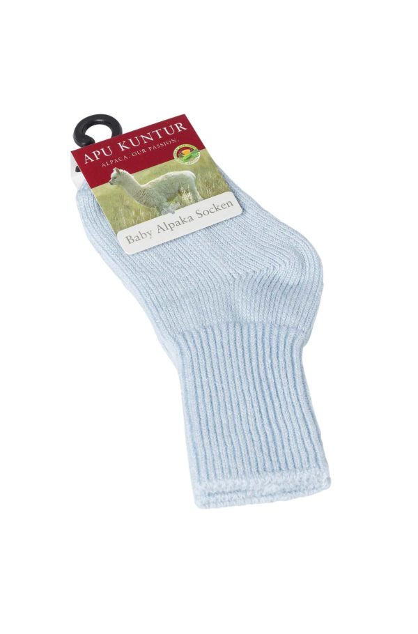Alpaka Socken Baby - Baby-blau – Bild 6