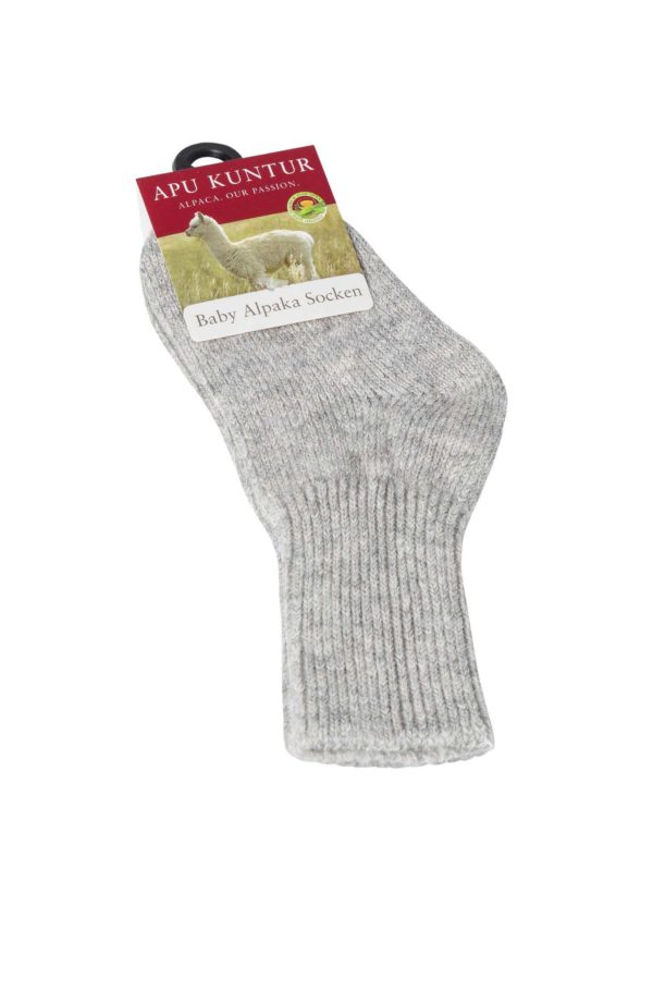 Alpaka Socken Baby - Silbergrau – Bild 6