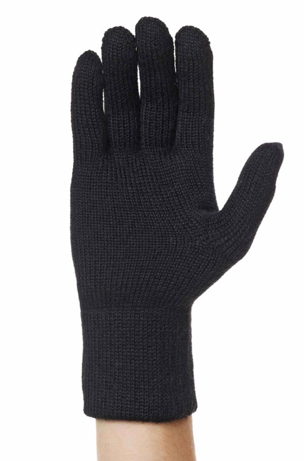 Alpaka Fingerhandschuhe UNI aus 100% Baby Alpaka - schwarz – Bild 2