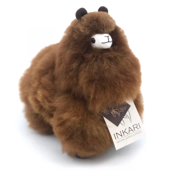 Inkari  – Alpaka Kuscheltier Small (23 cm) - Walnut