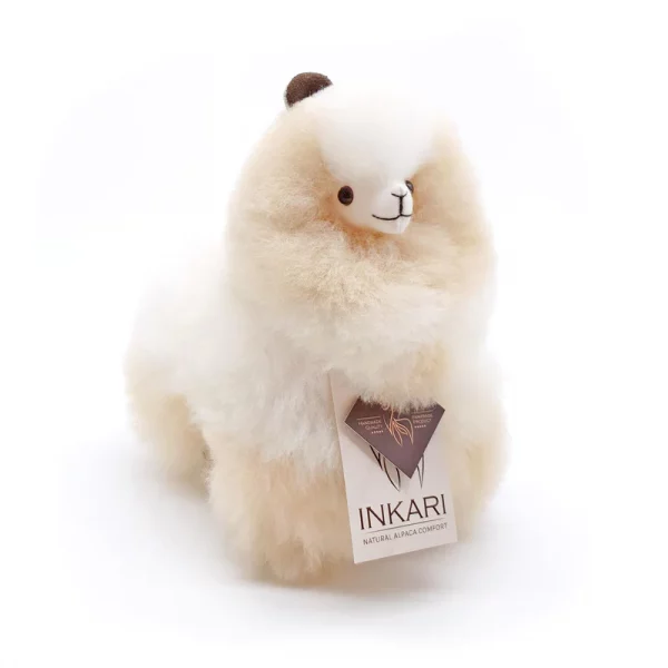 Inkari  – Alpaka Kuscheltier Small (23 cm) - Vanilla Swirl