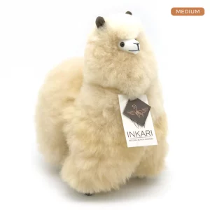 Inkari  – Alpaka Kuscheltier Medium (32 cm) - Blond