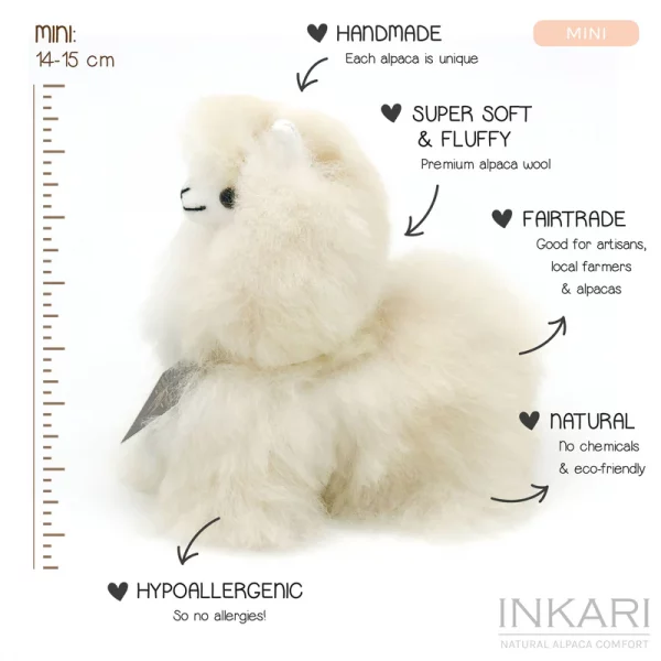Inkari  – Alpaka Kuscheltier Mini (15 cm) - Sahara – Bild 2