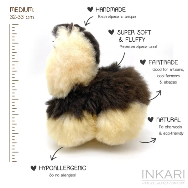 Inkari  – Alpaka Kuscheltier Medium (32 cm) - Espresso – Bild 2