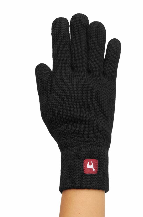 Alpaka Gefütterte Fingerhandschuhe UNI aus 100% Alpaka - schwarz