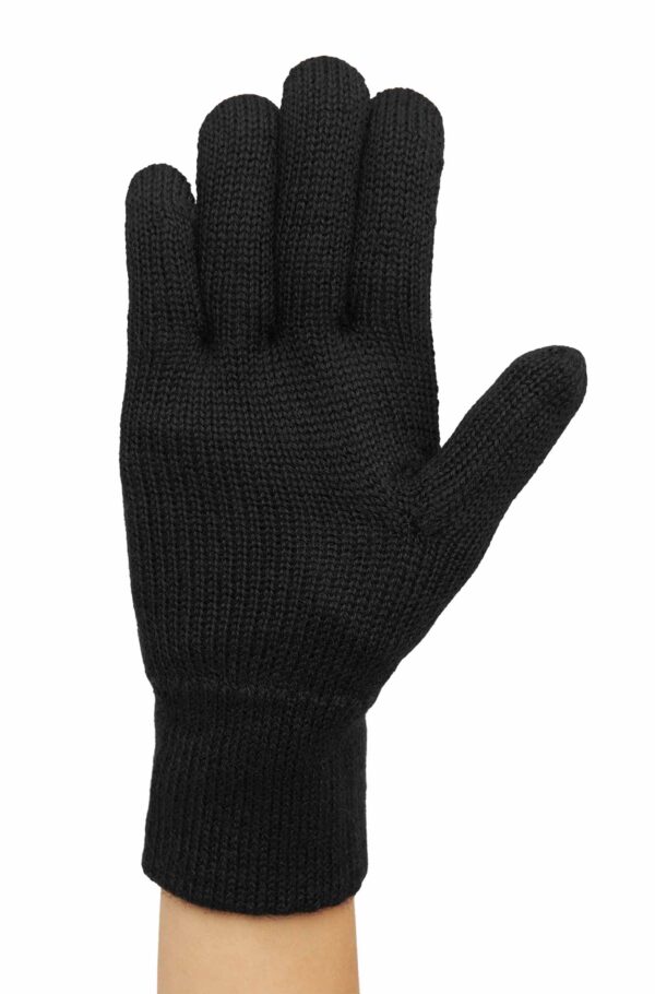 Alpaka Gefütterte Fingerhandschuhe UNI aus 100% Alpaka - schwarz – Bild 2