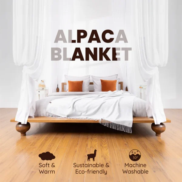 Alpaka Decke - Elegante - Silber – Bild 4