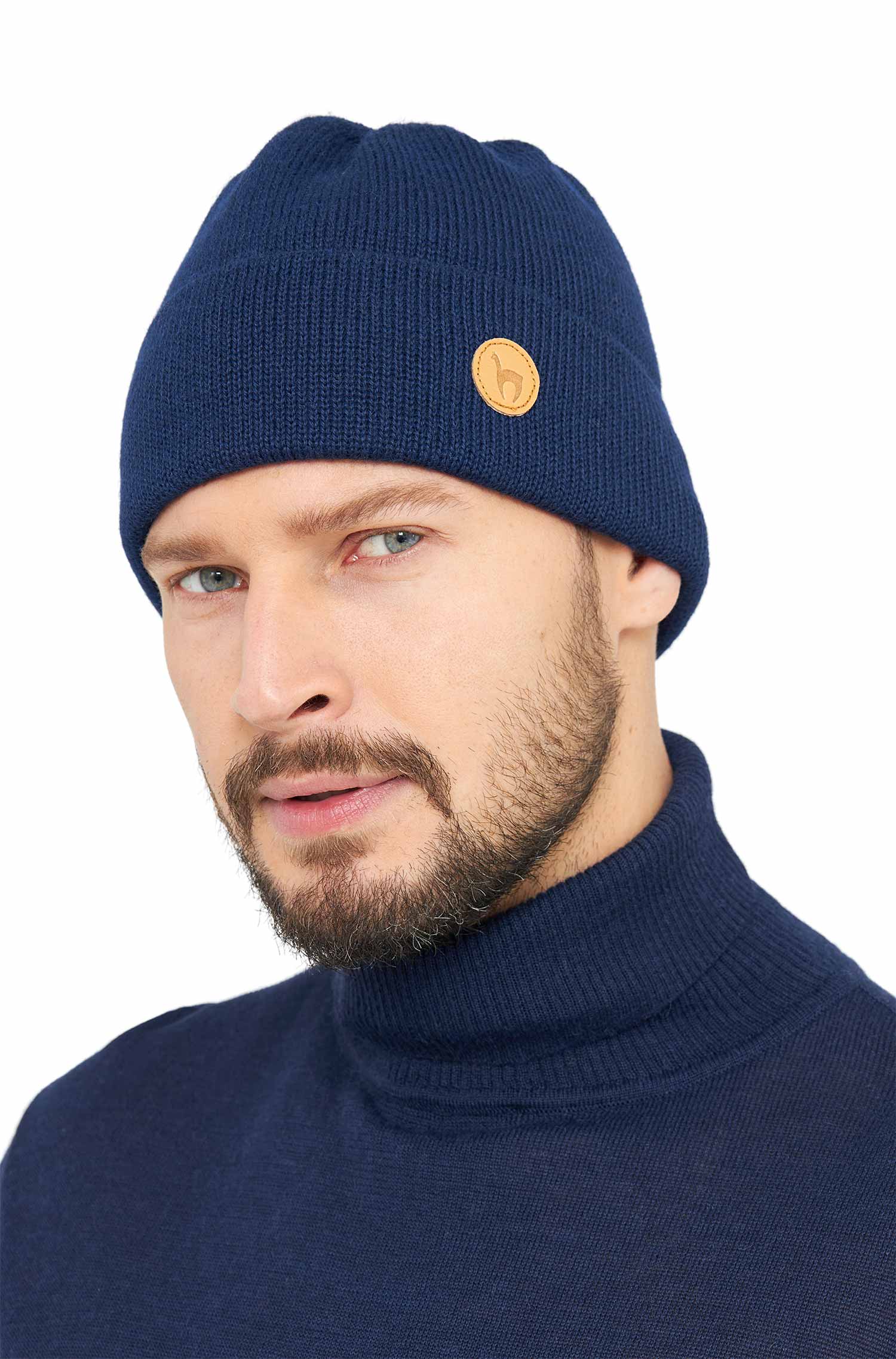 Alpaka Mütze BARK marineblau – Bild 3