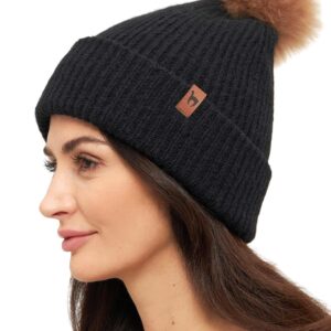 Alpaka MÜTZE PACA mit Bommel schwarz