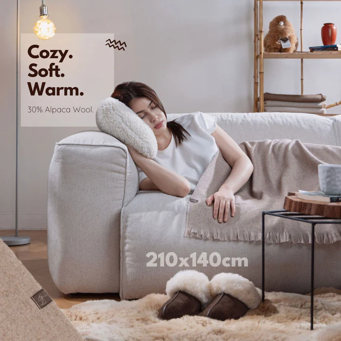 Alpaca Decke - Elegante - Hazel – Bild 4