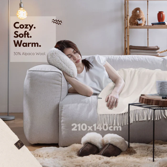 Alpaca Decke - Elegante - Ivory â Bild 4