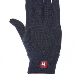 Alpaka Fingerhandschuhe UNI aus 100% Baby Alpaka - blau meliert