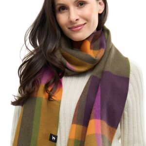 Alpaka Webschal ALEGRO aus 100% Royal Alpaka - khaki-pink