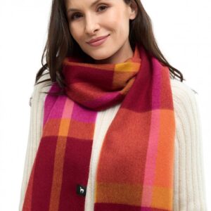 Alpaka Webschal ALEGRO aus 100% Royal Alpaka - rot-orange