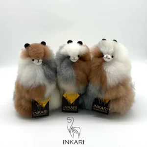 Inkari – Alpaka Kuscheltier Small (23 cm) – Light Grey Calico