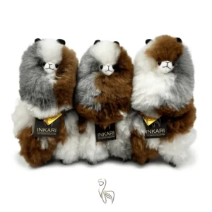 Inkari – Alpaka Kuscheltier Medium (32 cm) – Light Grey Calico