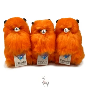 Inkari  – Alpaka Kuscheltier Small (23 cm) - Rainbows Orange pop