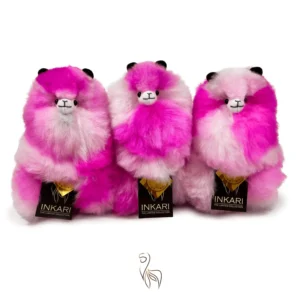 Inkari – Alpaka Kuscheltier Small (23 cm) – Pink Stardust