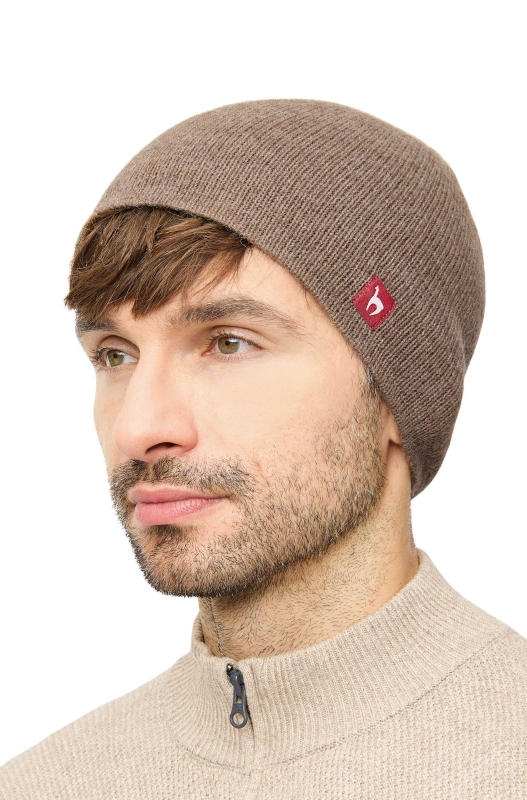 Alpaka WENDEMÜTZE aus 100% Baby Alpaka - cacao/ocker