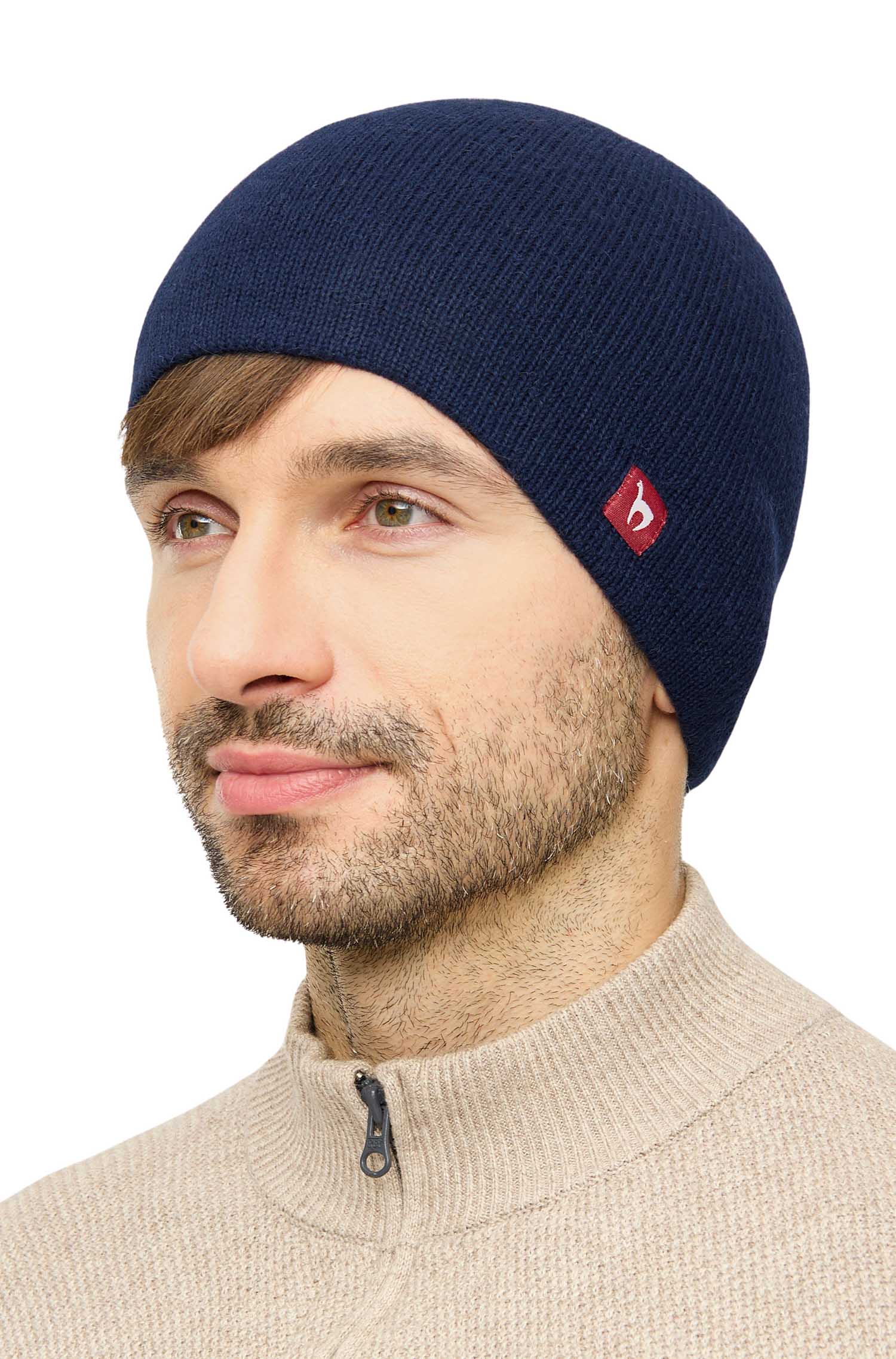 Alpaka WENDEMÜTZE aus 100% Baby Alpaka - marineblau/kakao – Bild 5