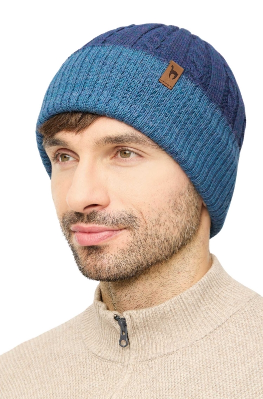 Alpaka Wende-Mütze SUAVE- mitternachtsblau/denim aus 100% Baby Alpaka – Bild 6