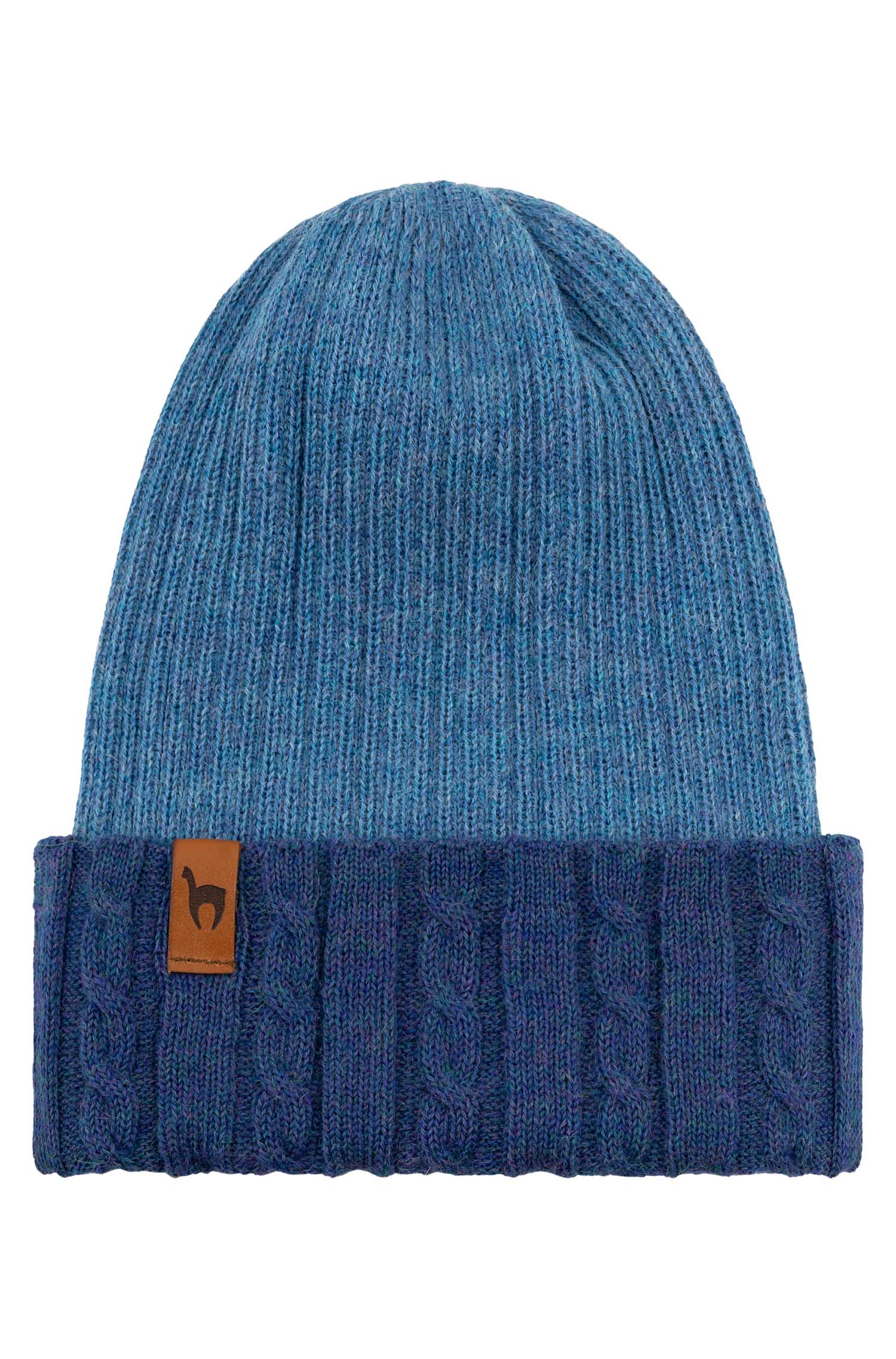 Alpaka Wende-Mütze SUAVE- mitternachtsblau/denim aus 100% Baby Alpaka – Bild 7