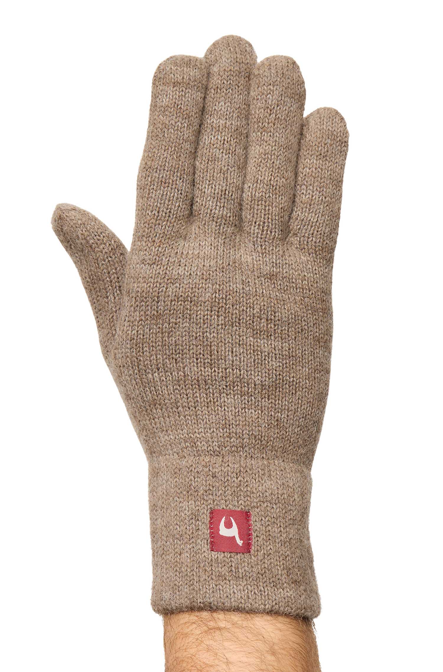 Alpaka Fingerhandschuhe UNI - kakao