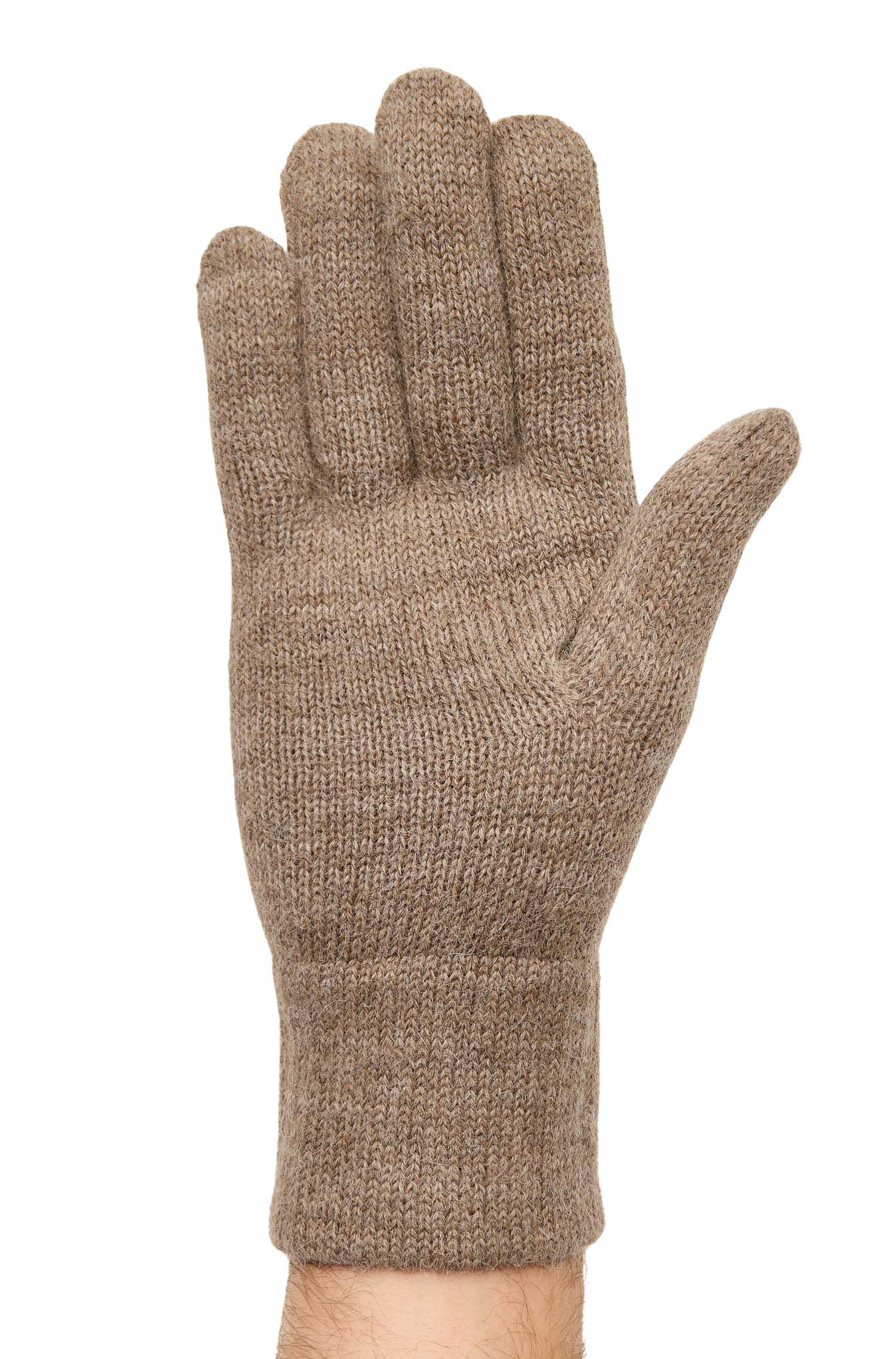 Alpaka Fingerhandschuhe UNI - kakao – Bild 2