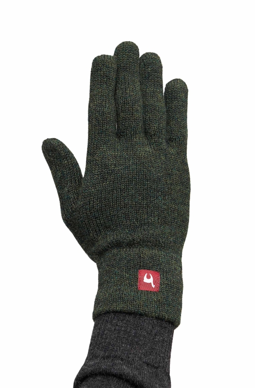 Alpaka Fingerhandschuhe UNI aus 100% Baby Alpaka - tannengrün
