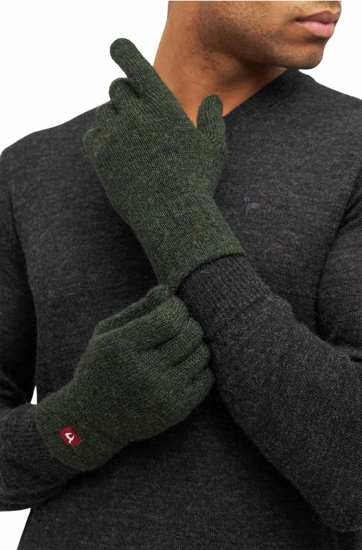 Alpaka Fingerhandschuhe UNI aus 100% Baby Alpaka - tannengrün – Bild 4