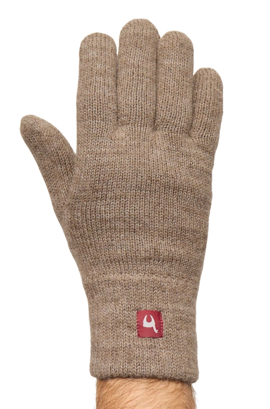 Alpaka Gefütterte Fingerhandschuhe UNI aus 100% Alpaka - kakao