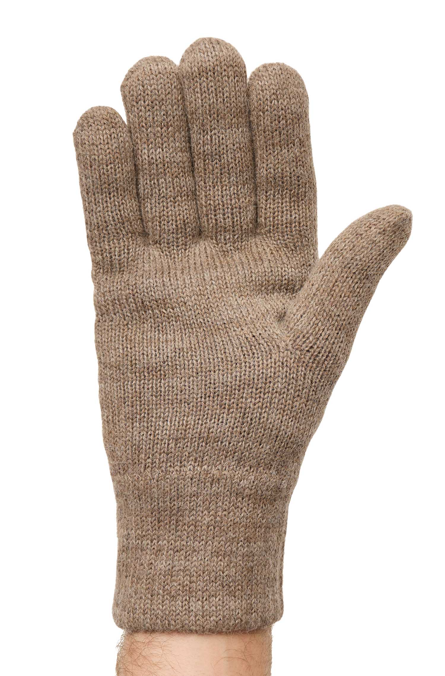 Alpaka Gefütterte Fingerhandschuhe UNI aus 100% Alpaka - kakao – Bild 2