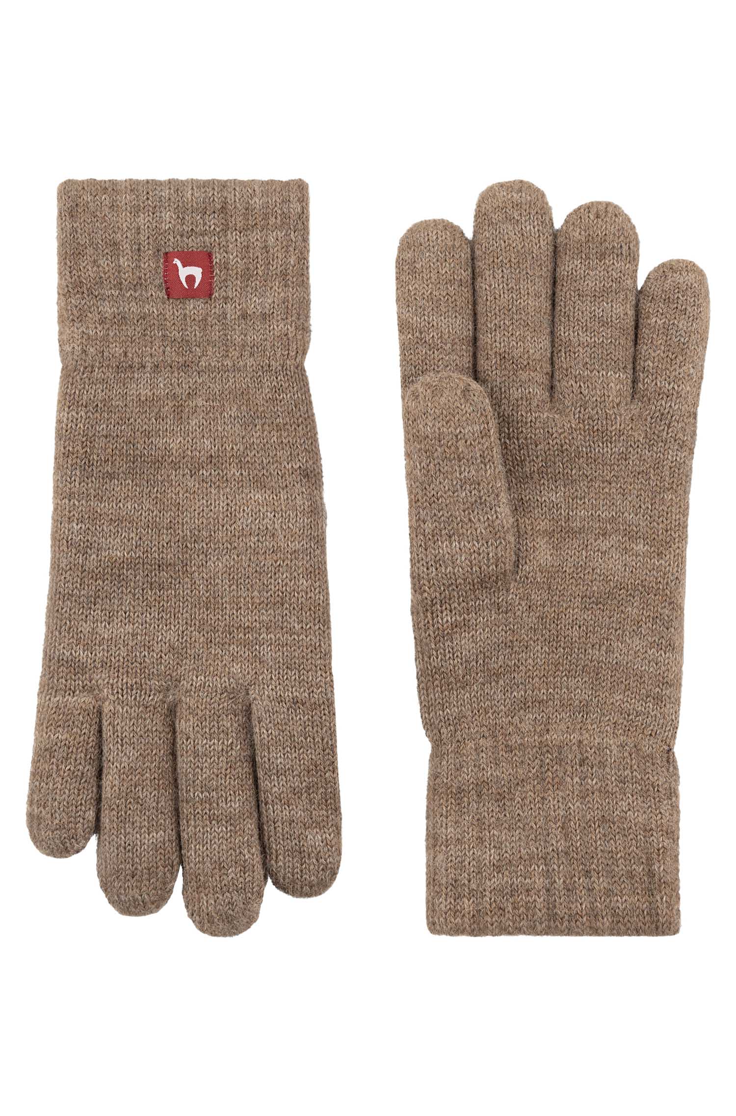 Alpaka Gefütterte Fingerhandschuhe UNI aus 100% Alpaka - kakao – Bild 5