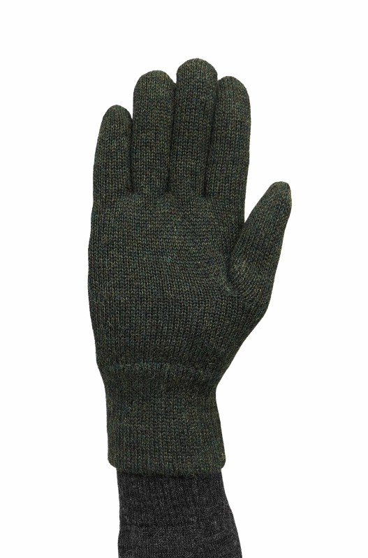 Alpaka Gefütterte Fingerhandschuhe UNI - tannengrün – Bild 3