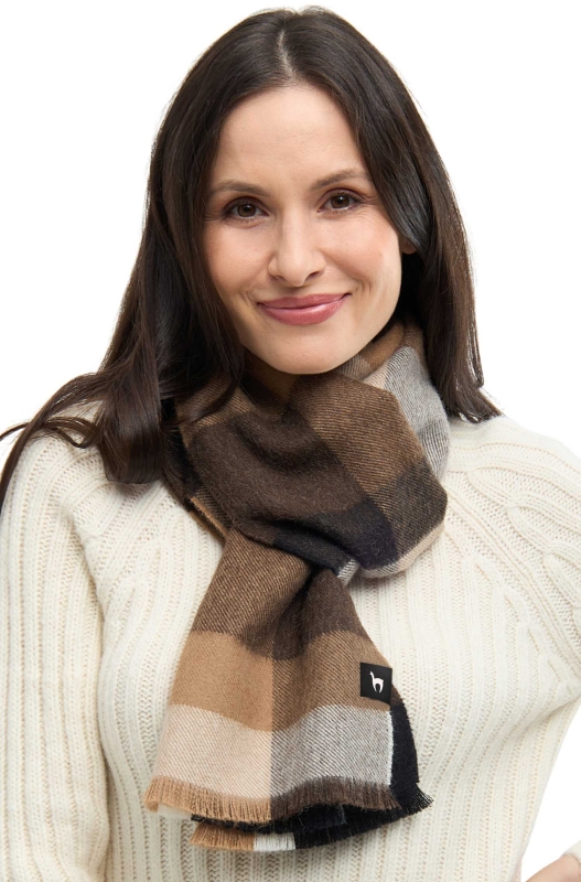 Alpaka Webschal AMIGO aus 100% Royal Alpaka - mokka/beige – Bild 7