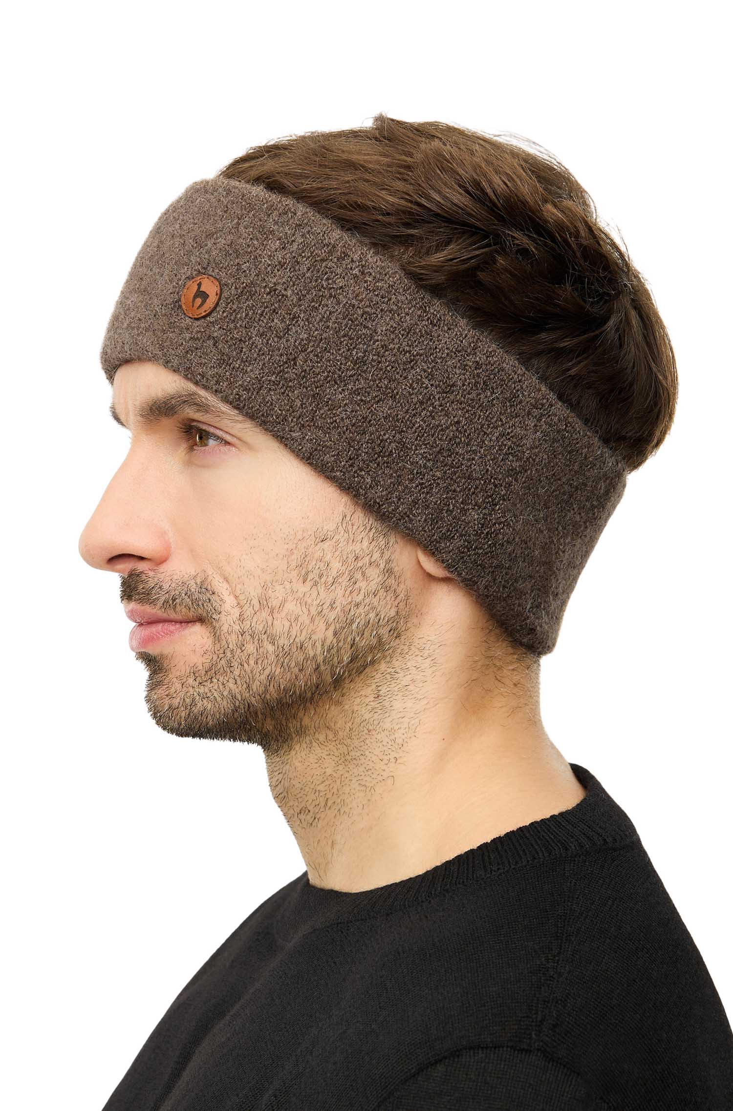 Alpaka Stirnband STRETCH - kakao – Bild 3
