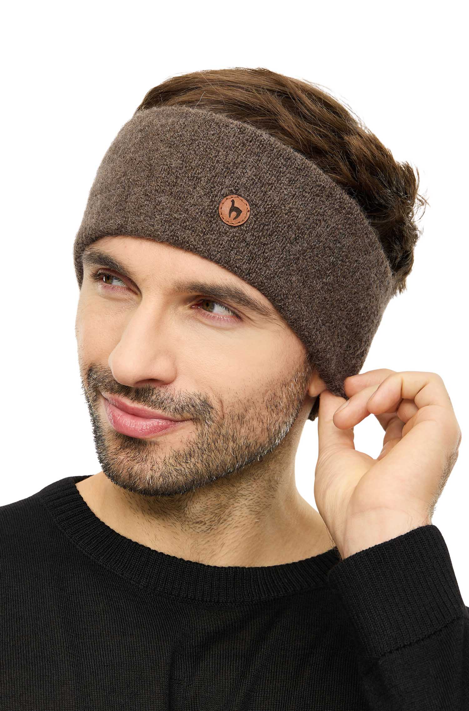 Alpaka Stirnband STRETCH - kakao – Bild 5