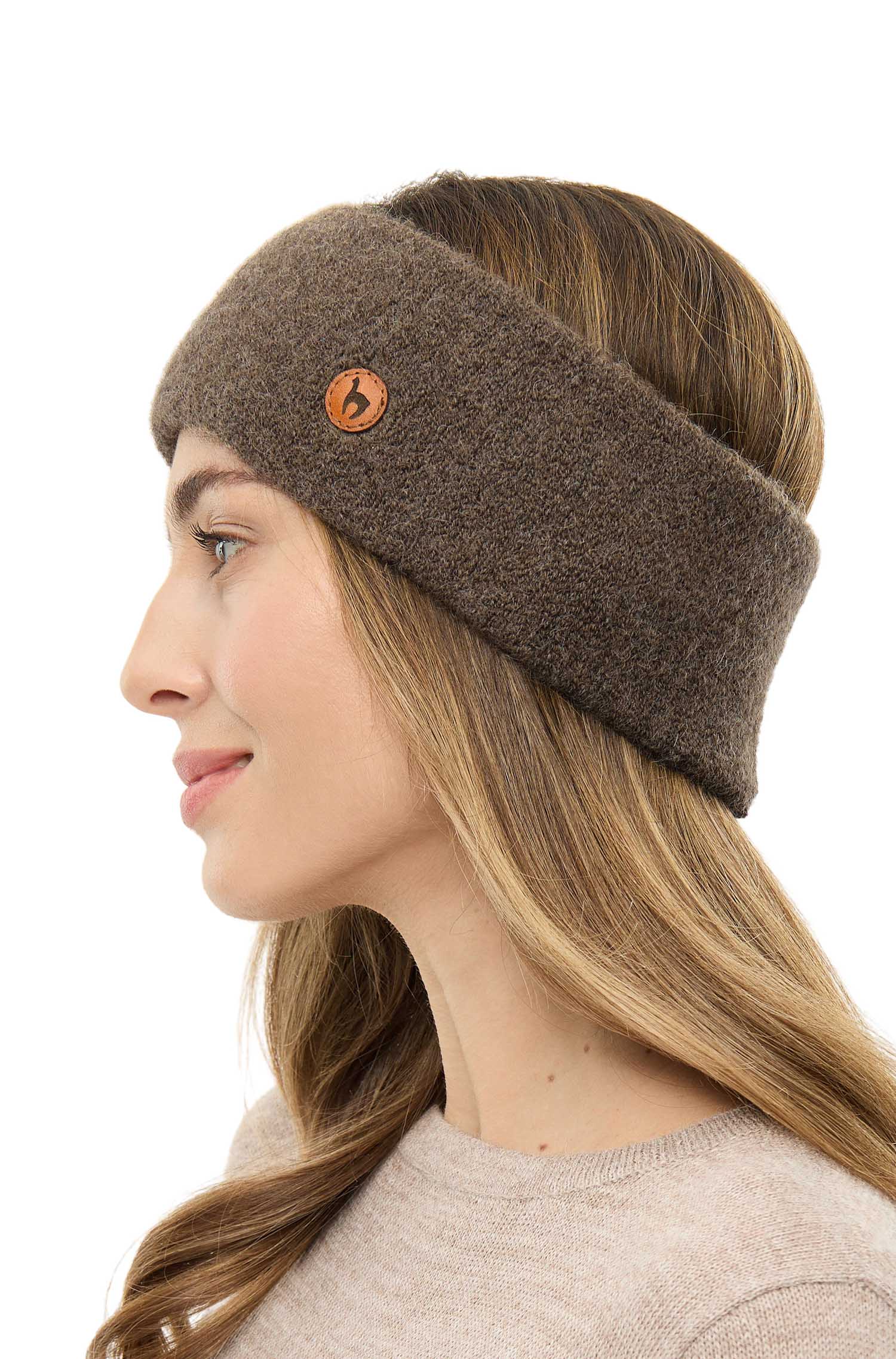 Alpaka Stirnband STRETCH - kakao – Bild 6
