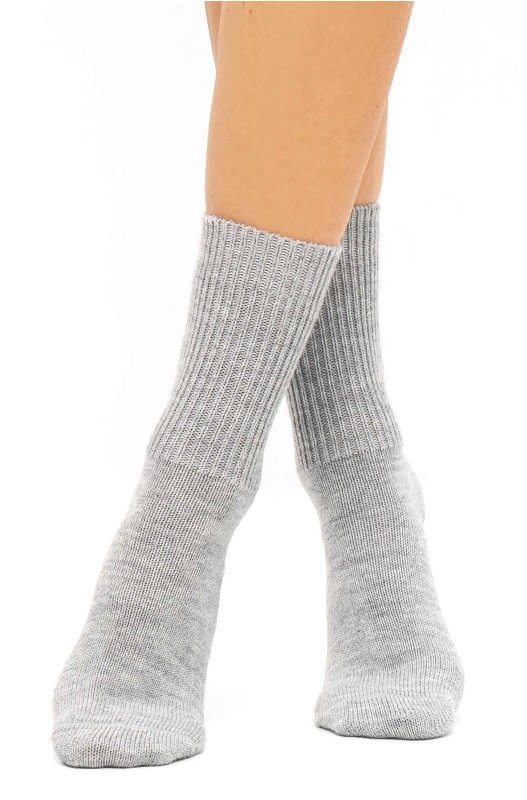 Alpaka Socken SOFT - silbergrau – Bild 2