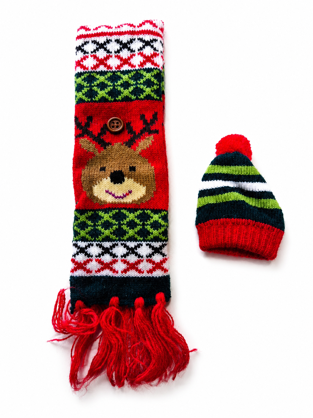 Alpaca Christmas Scarves - Rentier + Hut