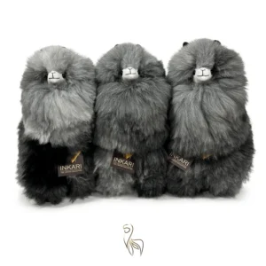 Inkari – Alpaka Kuscheltier Medium (32 cm) - Silver Wolf