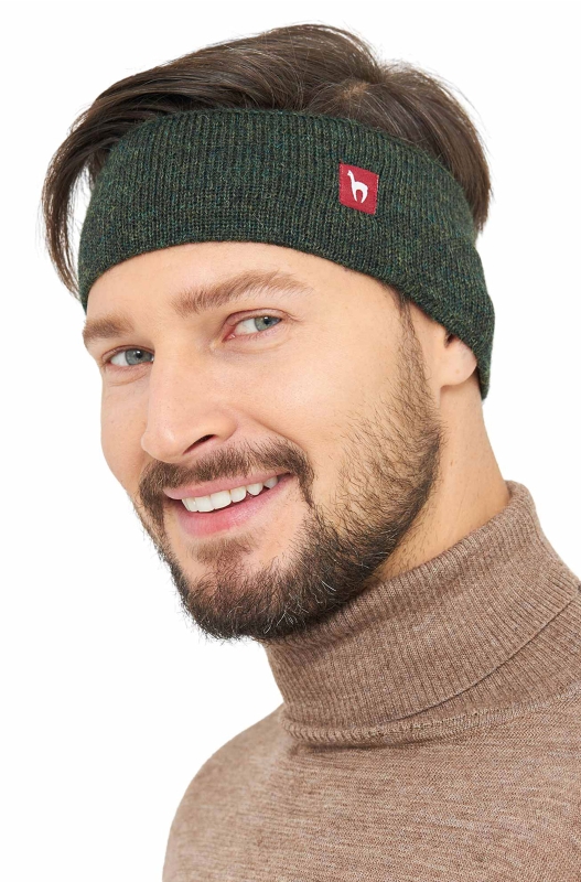 Alpaka Stirnband UNI aus 100% Baby Alpaka - tannengrun – Bild 6