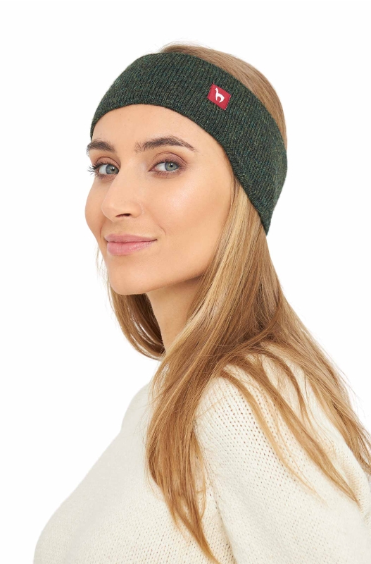 Alpaka Stirnband UNI aus 100% Baby Alpaka - tannengrun – Bild 5