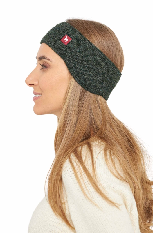 Alpaka Stirnband UNI aus 100% Baby Alpaka - tannengrun – Bild 4