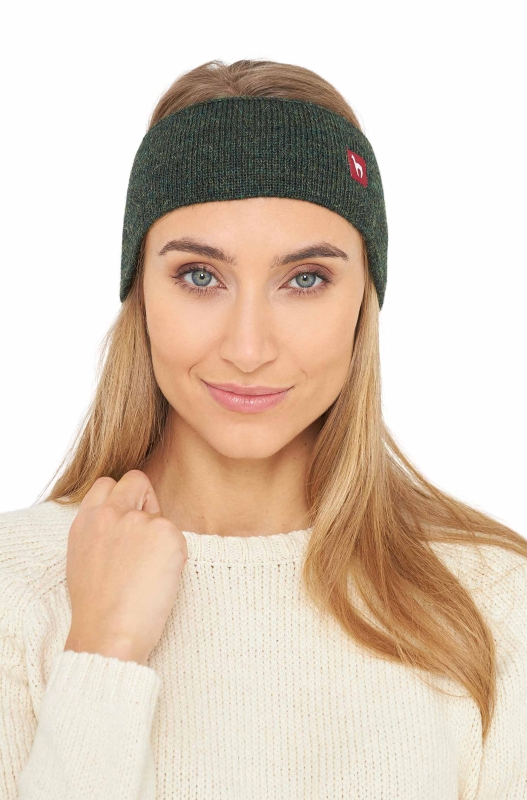 Alpaka Stirnband UNI aus 100% Baby Alpaka - tannengrun – Bild 3