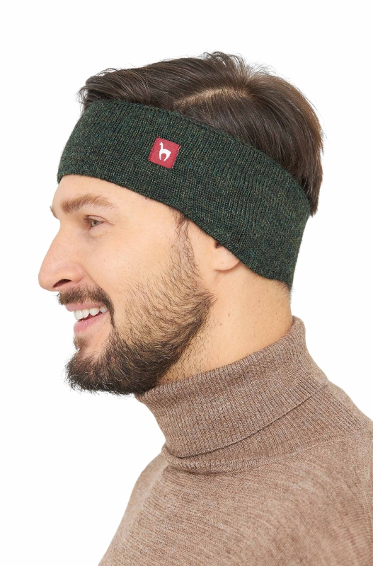 Alpaka Stirnband UNI aus 100% Baby Alpaka - tannengrun